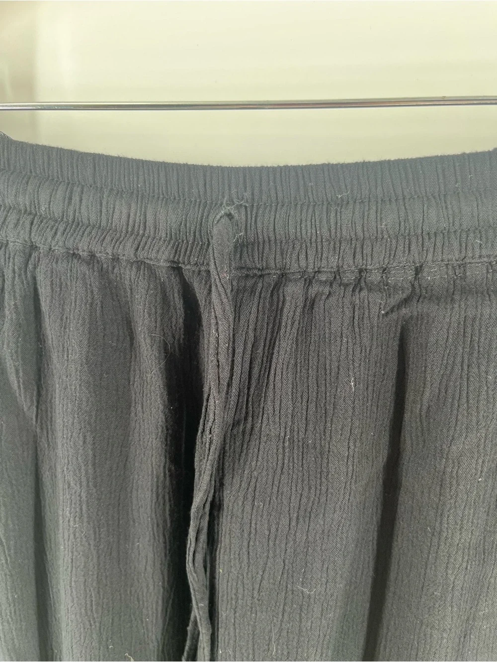 Pink Pineapple Black Wide Leg Button Detail Pants Medium Boho Rayon - Picture 5 of 8